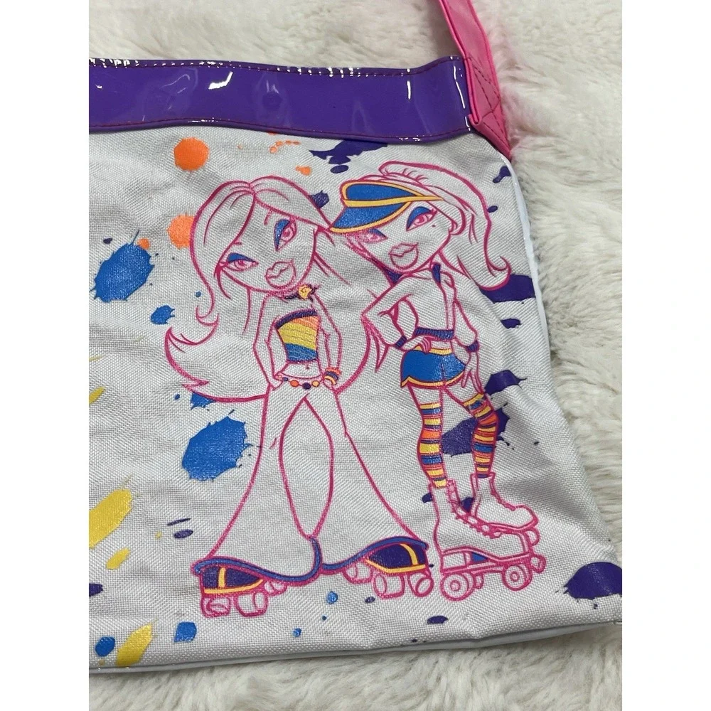 Bratz Neon Y2k Roller Skate Bag Purse Paint Splatter Doll Pink Purple